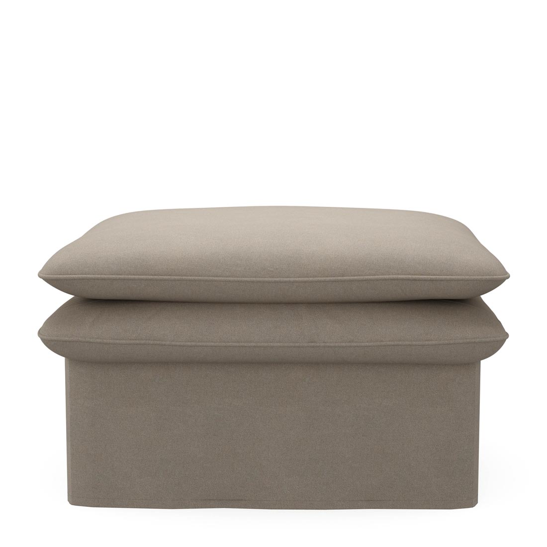 Rivièra Maison - Continental Footstool, oxford weave, anvers flax - Kleur: beige