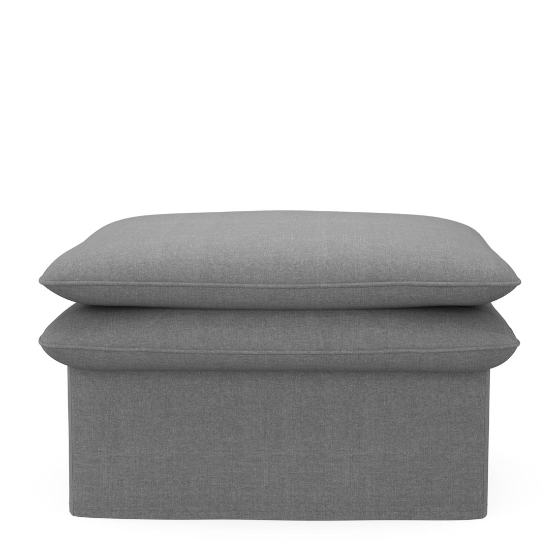 Rivièra Maison - Continental Footstool, washed cotton, grey - Kleur: Grijs