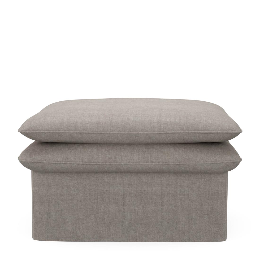 Rivièra Maison - Continental Footstool, washed cotton, stone - Kleur: Steen