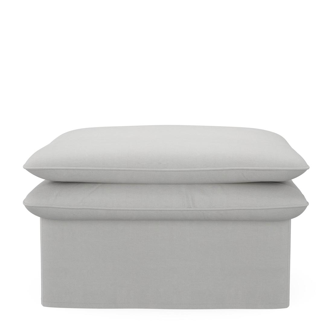 Rivièra Maison - Continental Footstool, washed cotton, ash grey - Kleur: Asgrijs