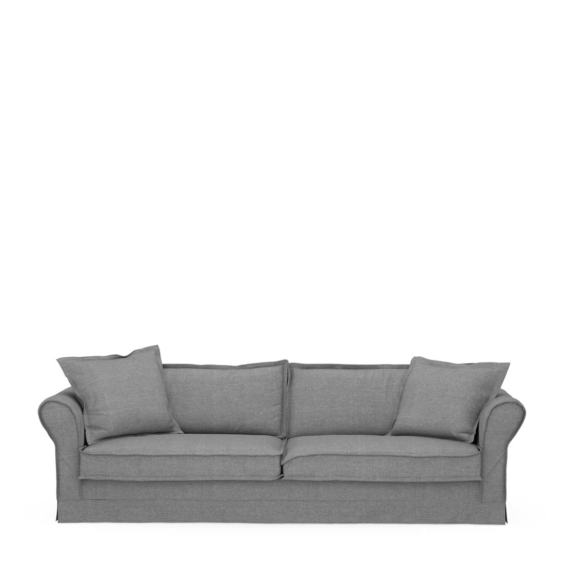 Rivièra Maison - Carlton Sofa 3,5 Seater, washed cotton, grey - Kleur: Grijs