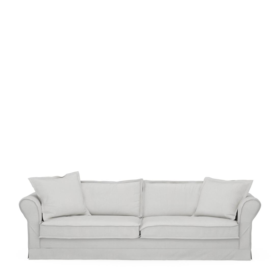 Rivièra Maison - Carlton Sofa 3,5 Seater, washed cotton, ash grey - Kleur: Asgrijs