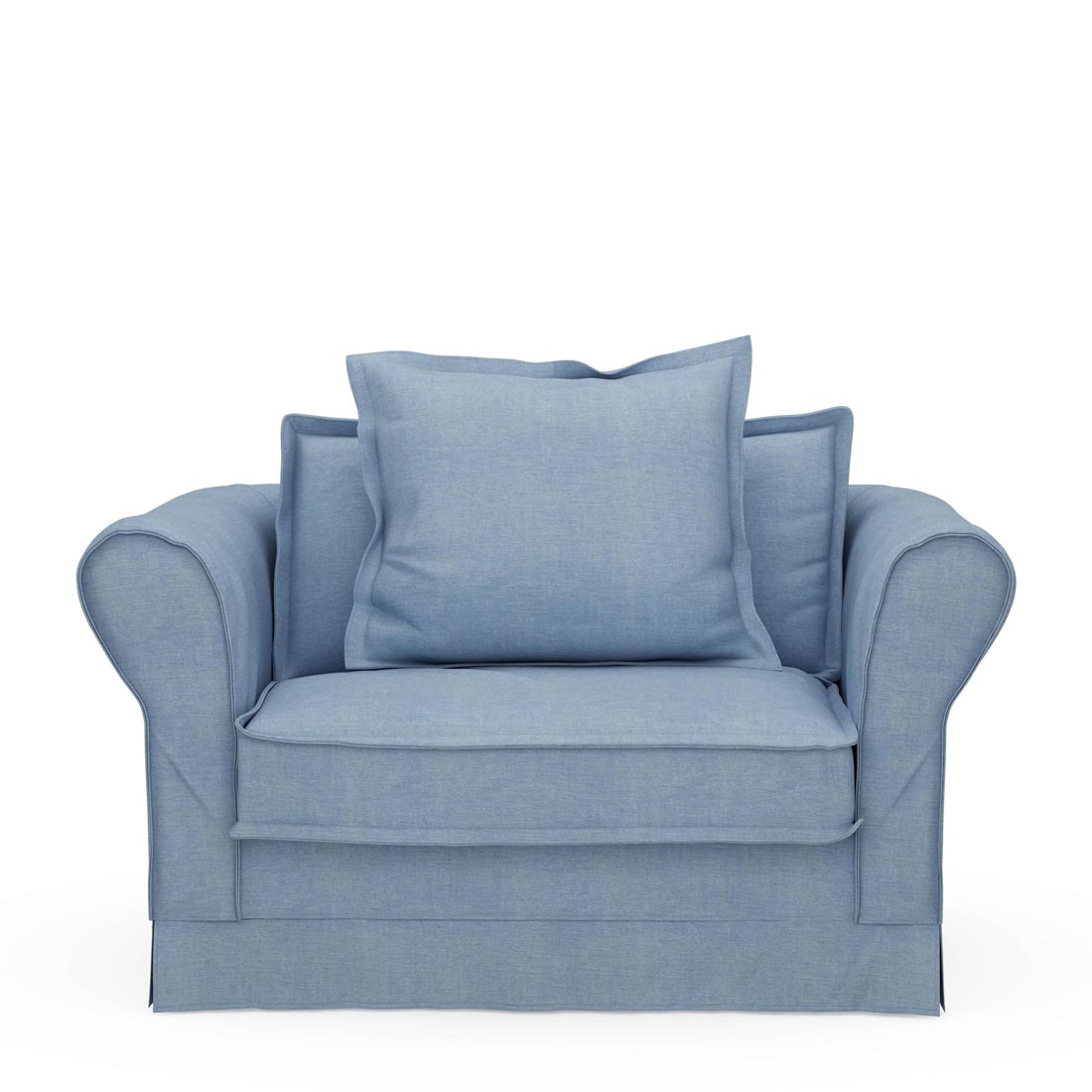 Rivièra Maison - Loveseat Carlton, Ice Blue, Washed Cotton - Kleur: Ijs Blauw