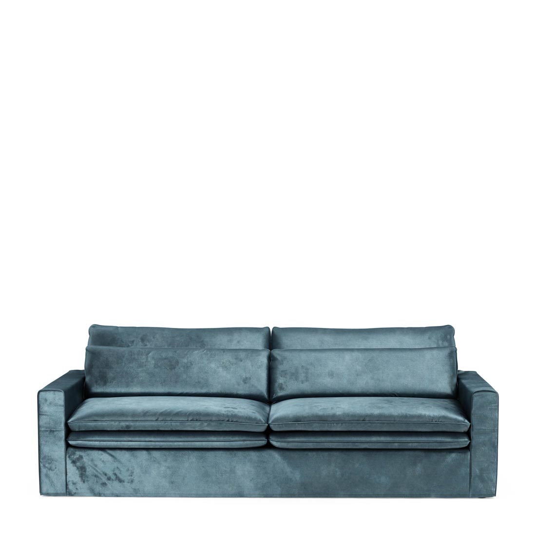 Rivièra Maison - Continental Sofa 3,5 Seater, velvet, petrol - Kleur: blauw