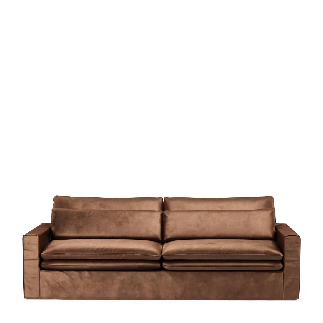 Rivièra Maison - Continental Sofa 3,5 Seater, velvet, chocolate - Kleur: Chocolade