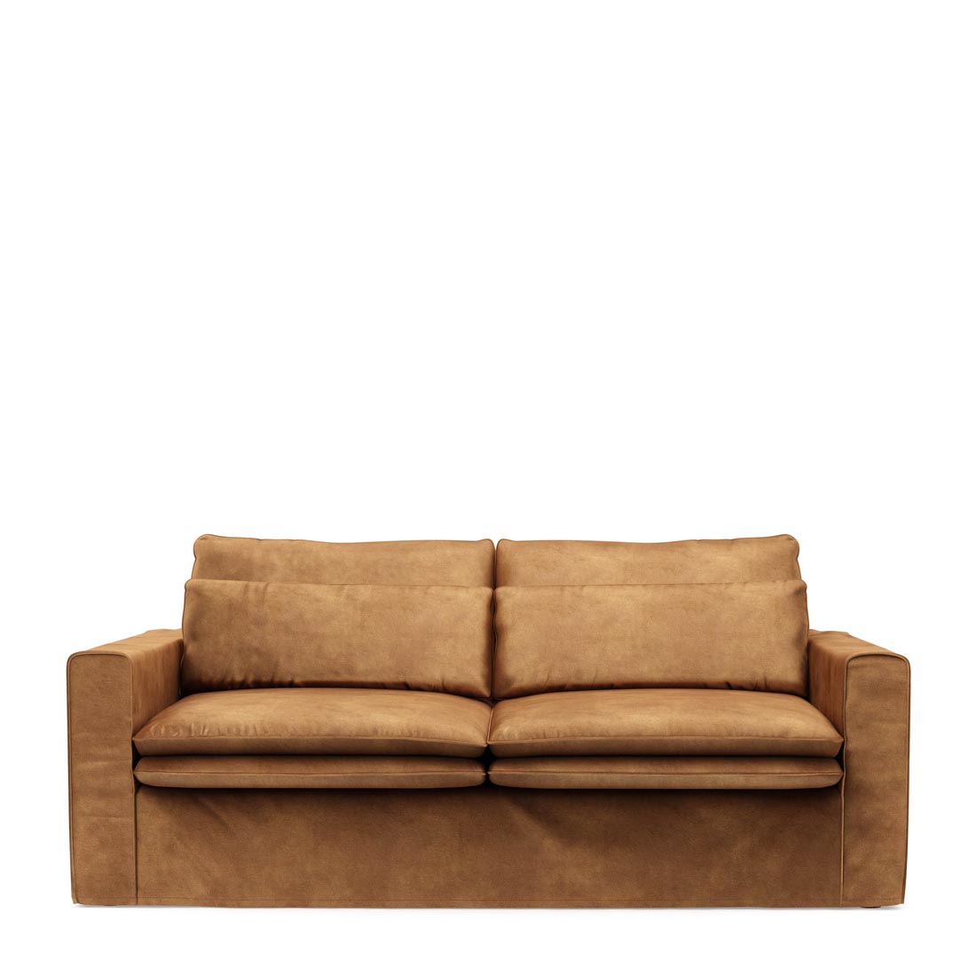 Rivièra Maison - Continental Sofa 2,5 Seater, velvet, cognac - Kleur: bruin