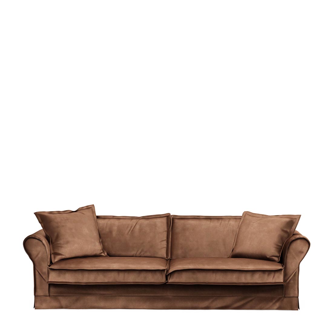 Rivièra Maison - Carlton Sofa 3,5 Seater, velvet, chocolate - Kleur: Chocolade