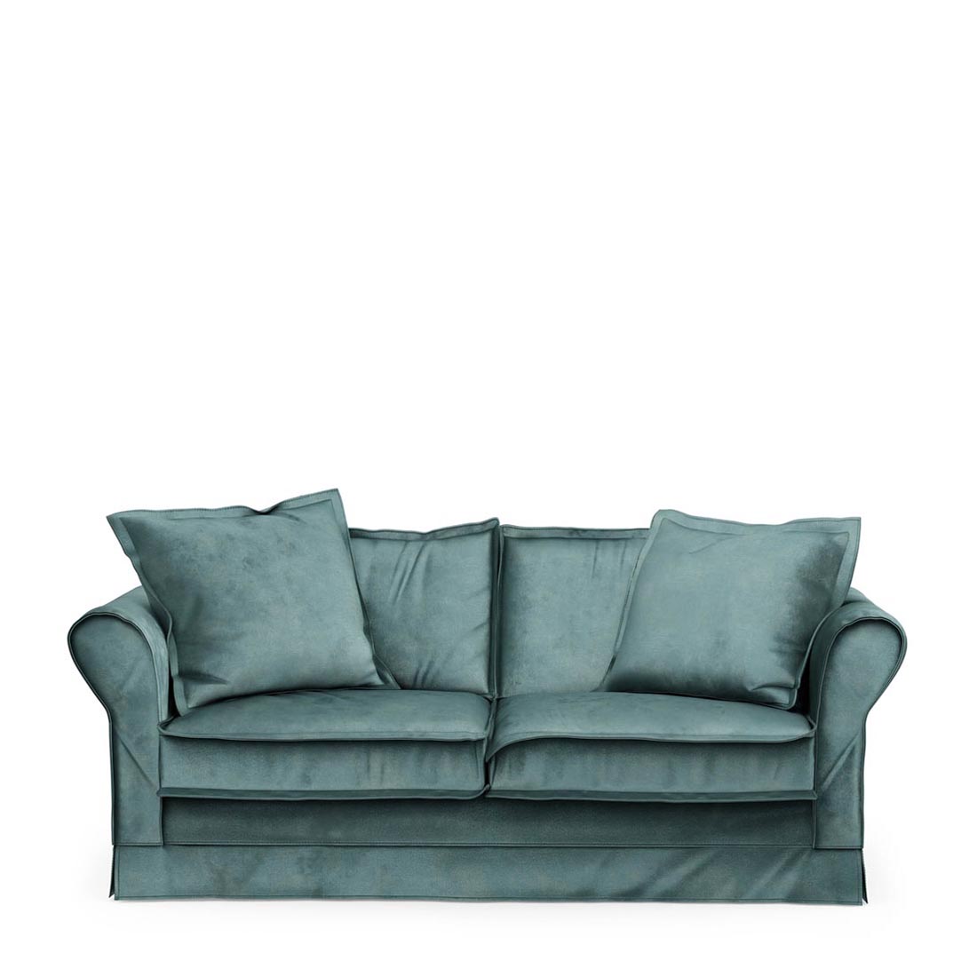 Rivièra Maison - Carlton Sofa 2,5 Seater, velvet, mineral blue - Kleur: Mineraalblauw