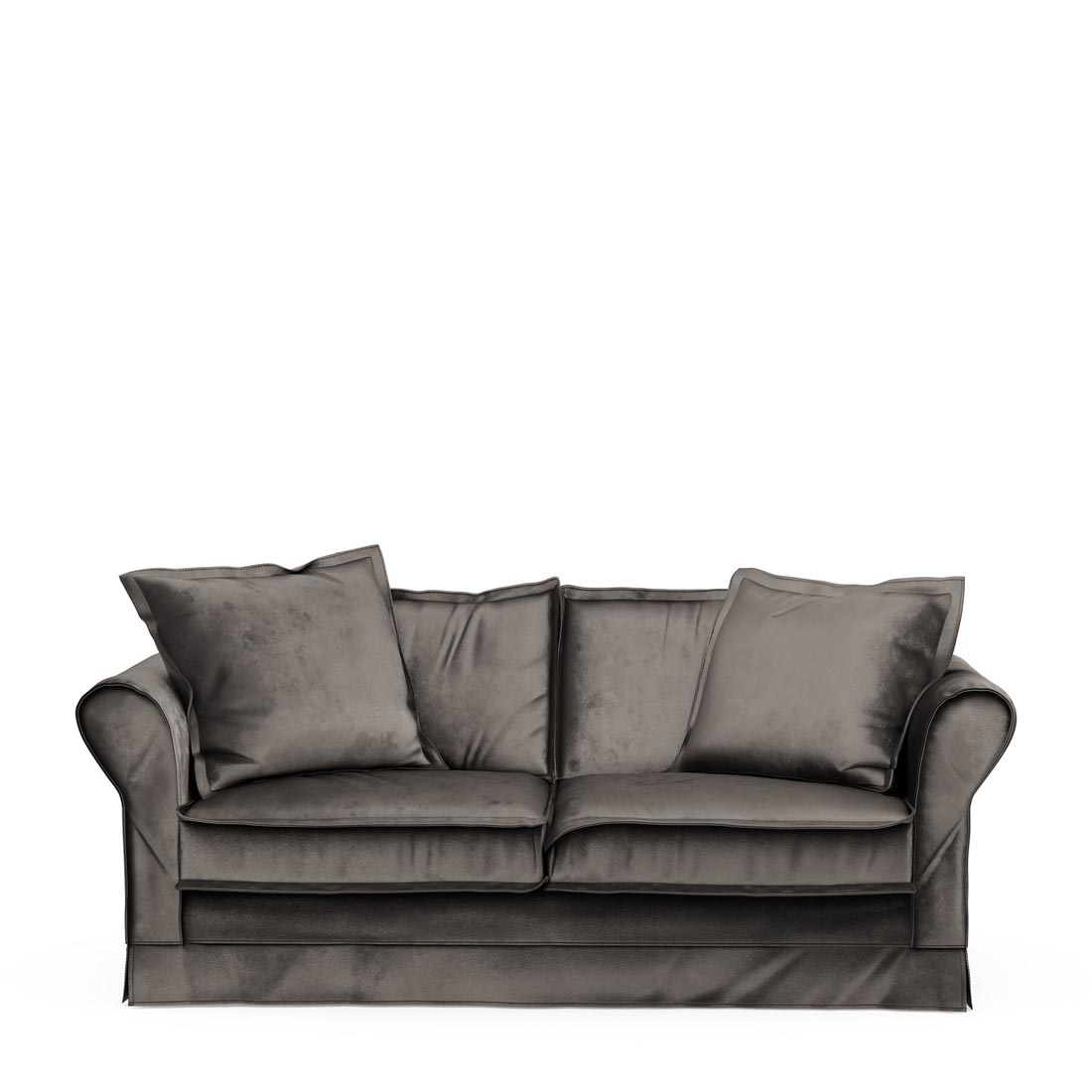 Rivièra Maison - Carlton Sofa 2,5 Seater, velvet, grimaldi grey - Kleur: Grimaldi Grijs