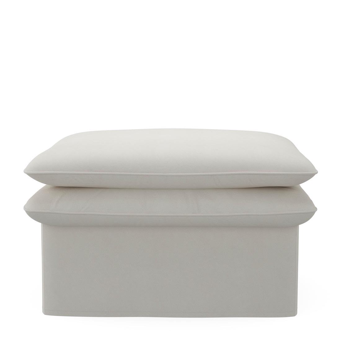 Rivièra Maison - Continental Footstool 105x90, oxford weave, alaskan white - Kleur: Alaska Wit