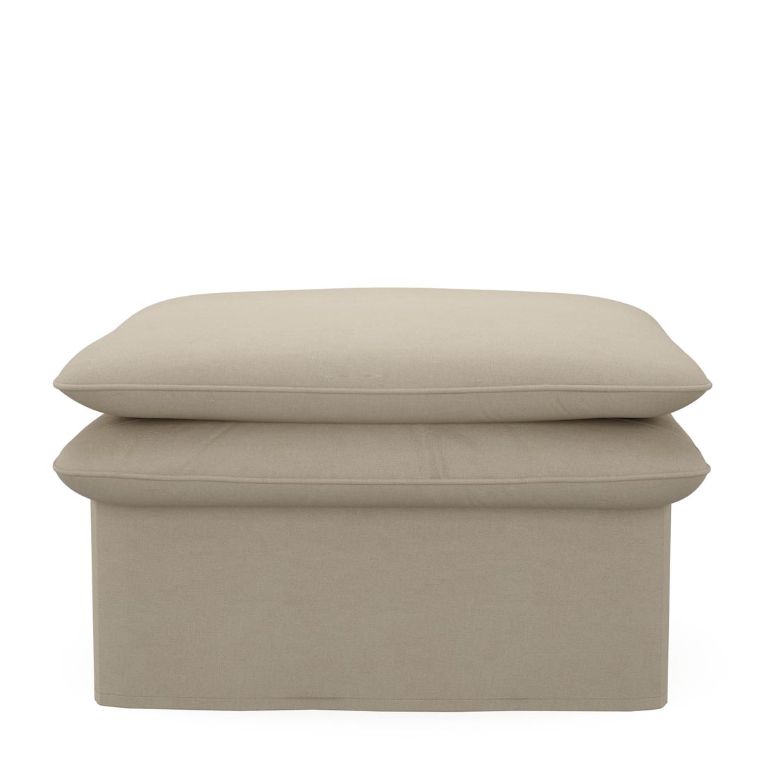 Rivièra Maison - Continental Footstool 105x90, oxford weave, flanders flax - Kleur: beige