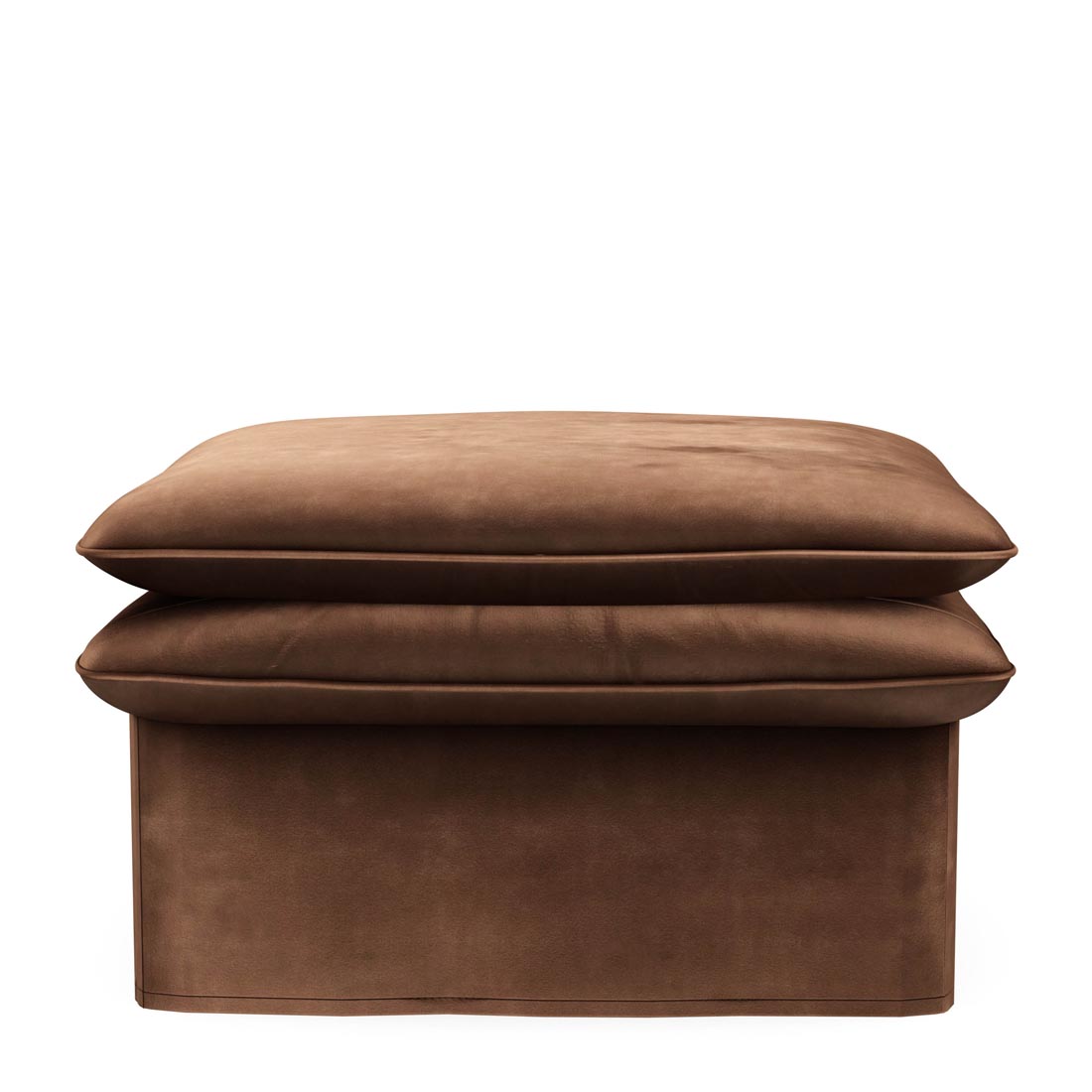 Rivièra Maison - Continental Footstool 105x90, velvet, chocolate - Kleur: Chocolade