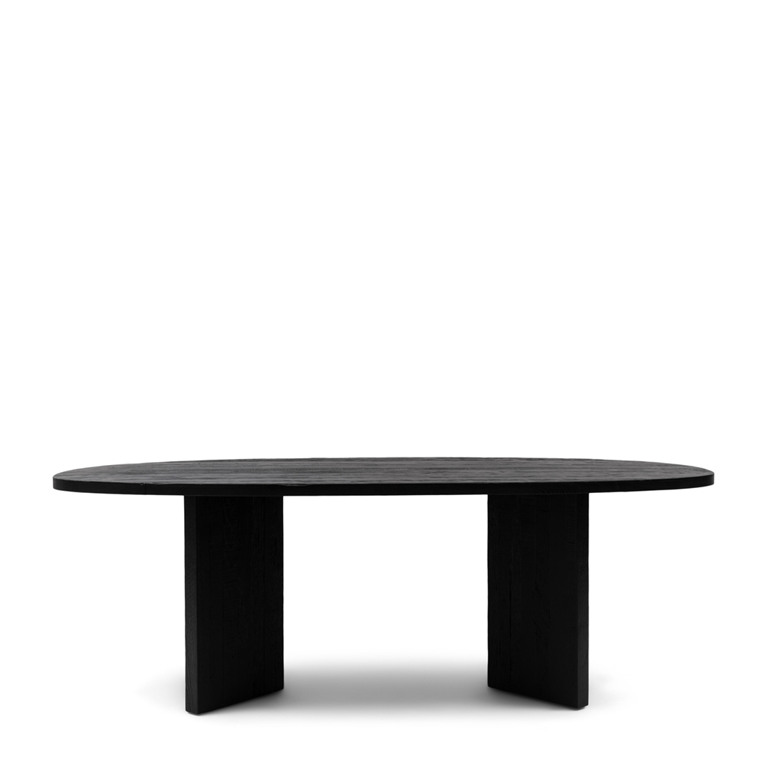 Riviera Maison Eettafel - Sherwood Oval Dining Table 230x100 - Zwart - Gerecycled Eikenhout