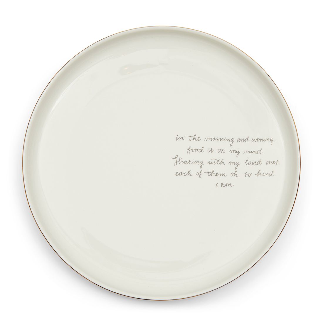 Riviera Maison Dinerbord 27 cm - RM Sweet Poem Dinner Plate - Wit - Porselein
