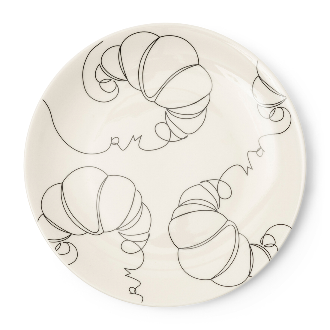 Riviera Maison Ontbijtbord met opdruk - Le Petit Déjeuner Breakfast Plate - Wit