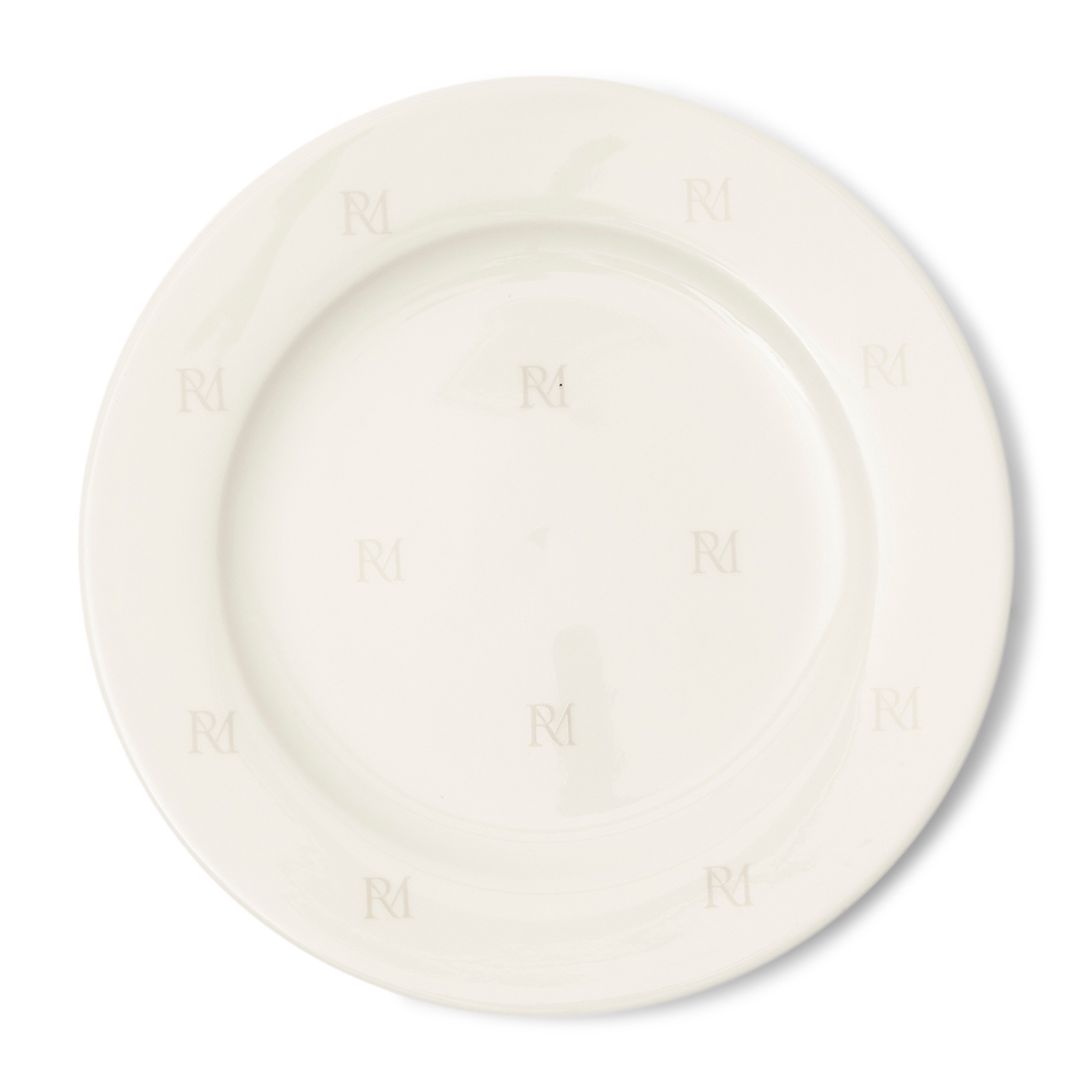 Riviera Maison Ontbijtbord met opdruk - RM Monogram Breakfast Plate - Wit