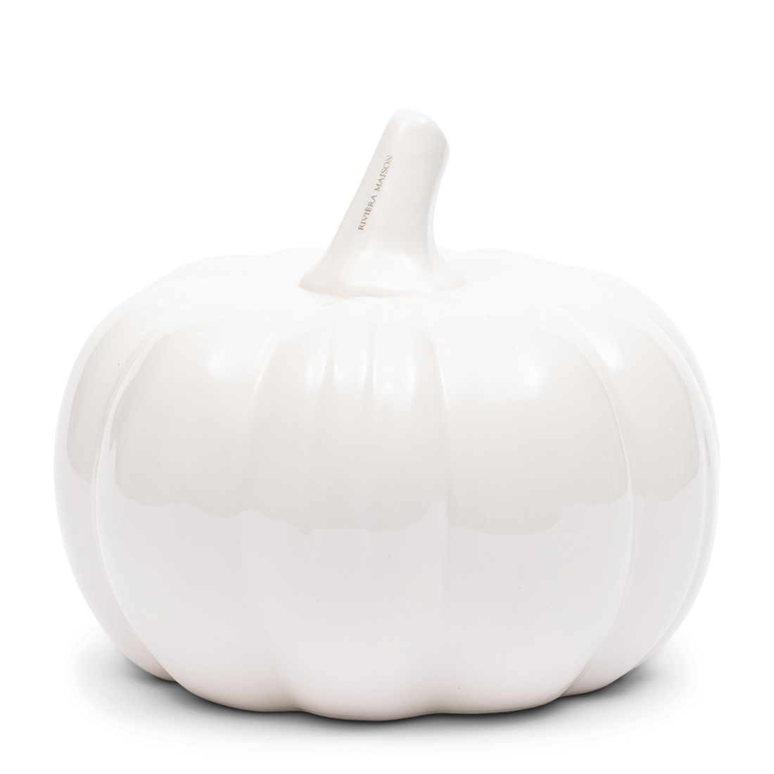 Riviera Maison Voorraadpot Keramiek met Deksel - RM Autumn Pumpkin - Wit