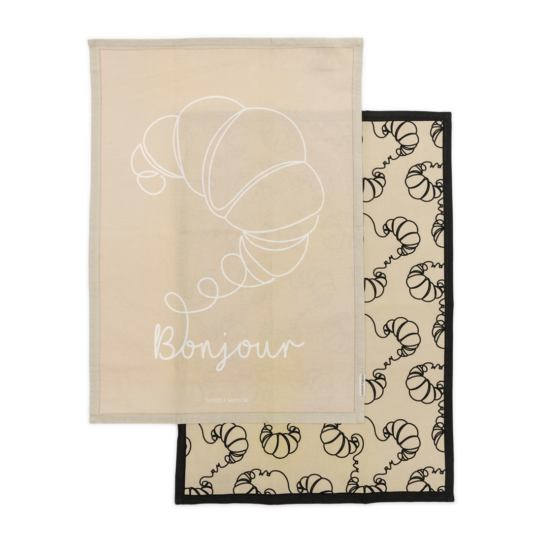 Riviera Maison Theedoeken en keukendoeken set - Le Croissant Tea Towel - 2 Stuks