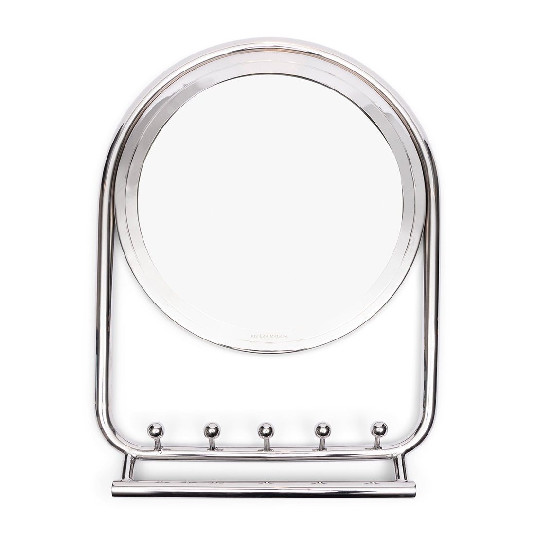 Riviera Maison Kapstok met spiegel - La Chapelle Mirror With Hooks - Zilver