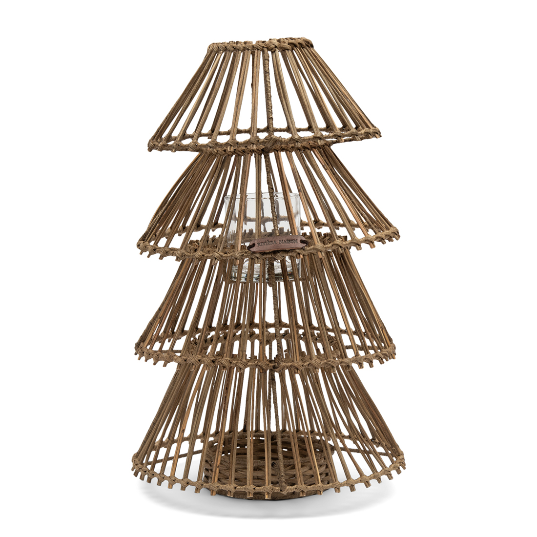 Riviera Maison Kandelaar - Rustic Rattan Christmas Tree Candle Holder - Naturel