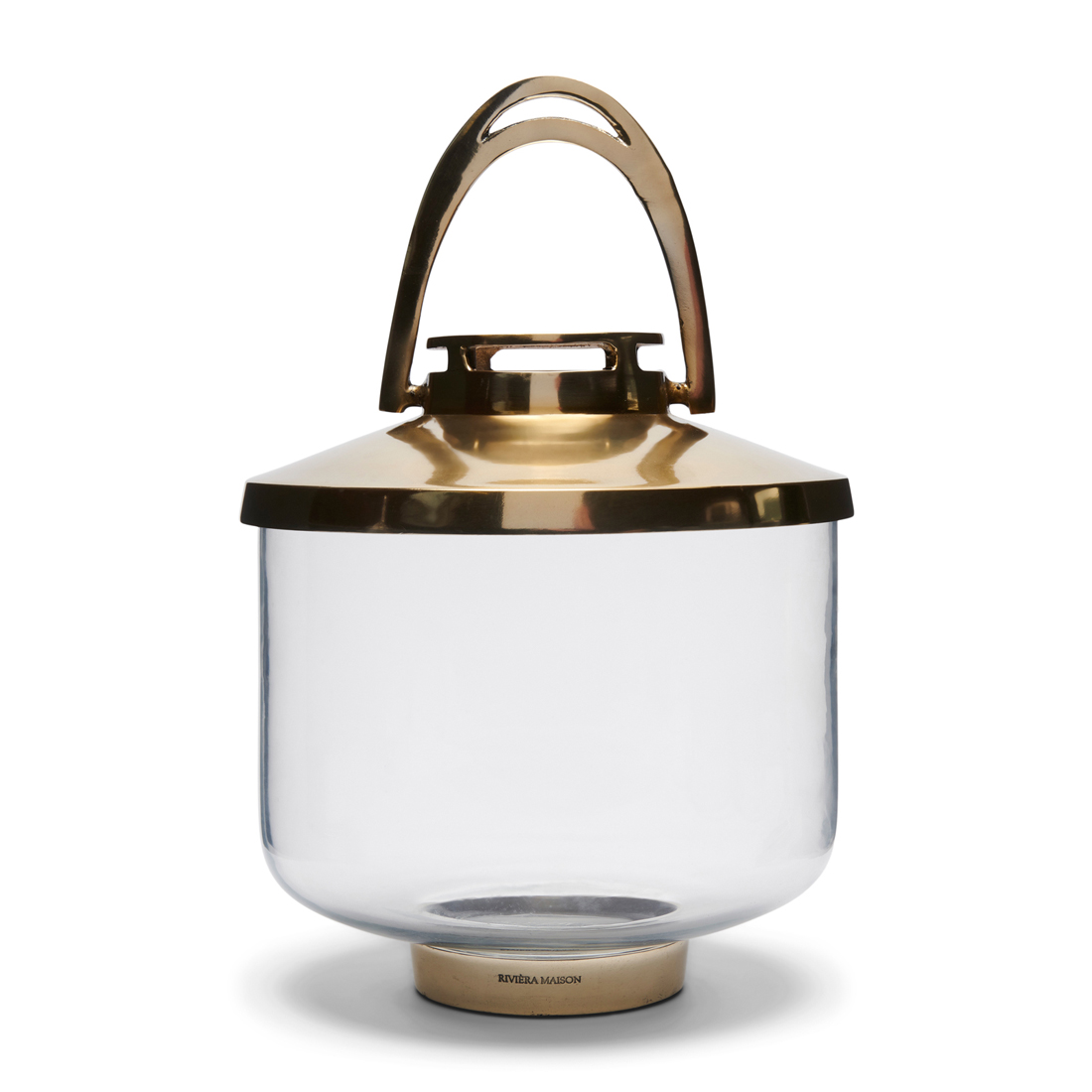 Riviera Maison Lantaarn, Windlicht, Voor binnen, Kaarsenhouder - RM Église d'Auteuil Lantern - Goud - Glas, Aluminium - Maat S