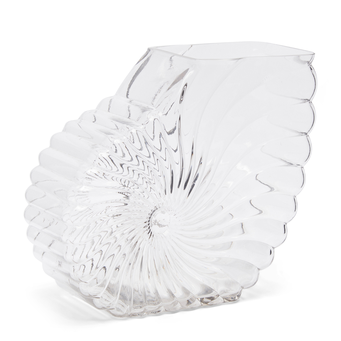 Riviera Maison vaas glas, decoratieve bloemenvaas schelp - RM Da Capo Shell Vase - Transparant - Glas