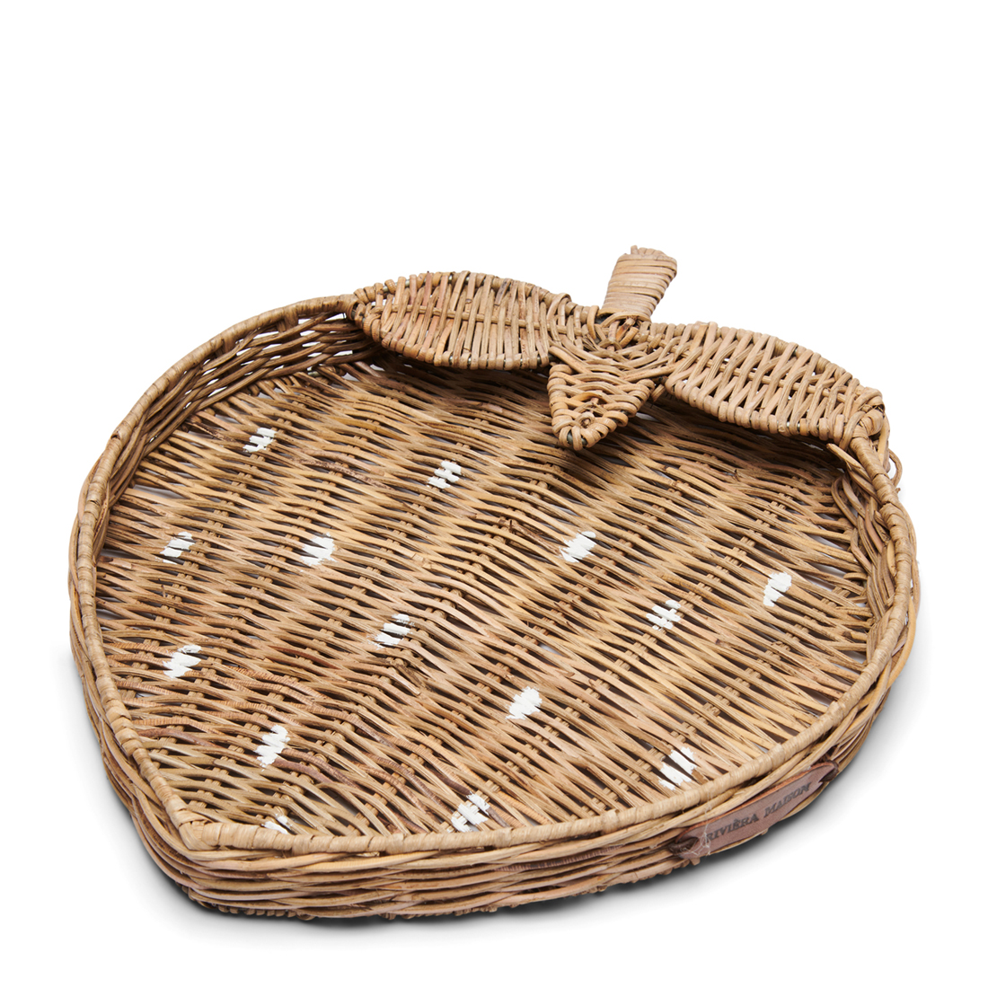 Riviera Maison dienblad aardbei gevlochten, serveerblad - Rustic Rattan Love For Strawberry Tray - Bruin - Rattan - 1 stuk