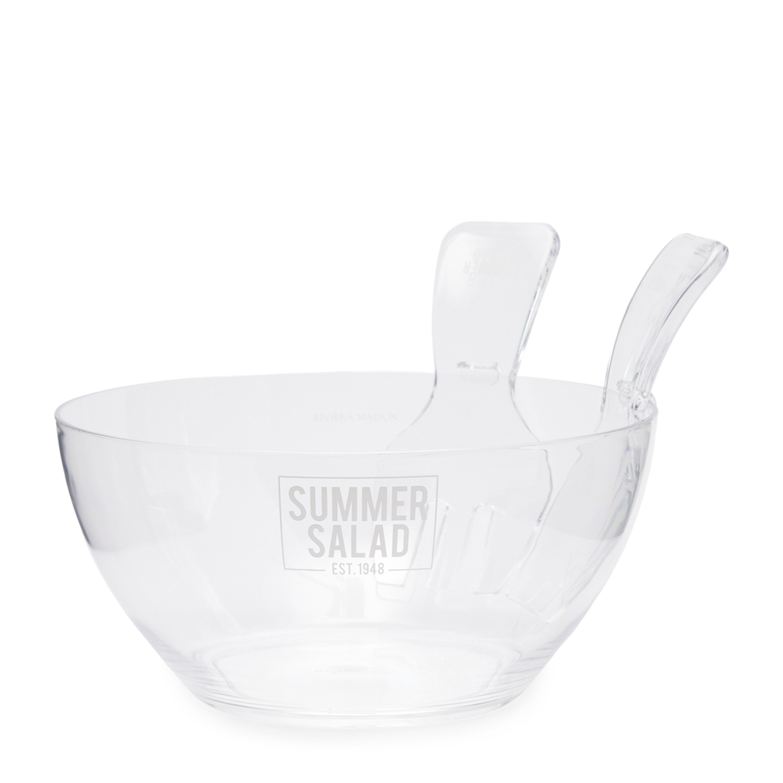 Riviera Maison Summer Salad Bowl & Tossers - 25.0x25.0x17.0 cm