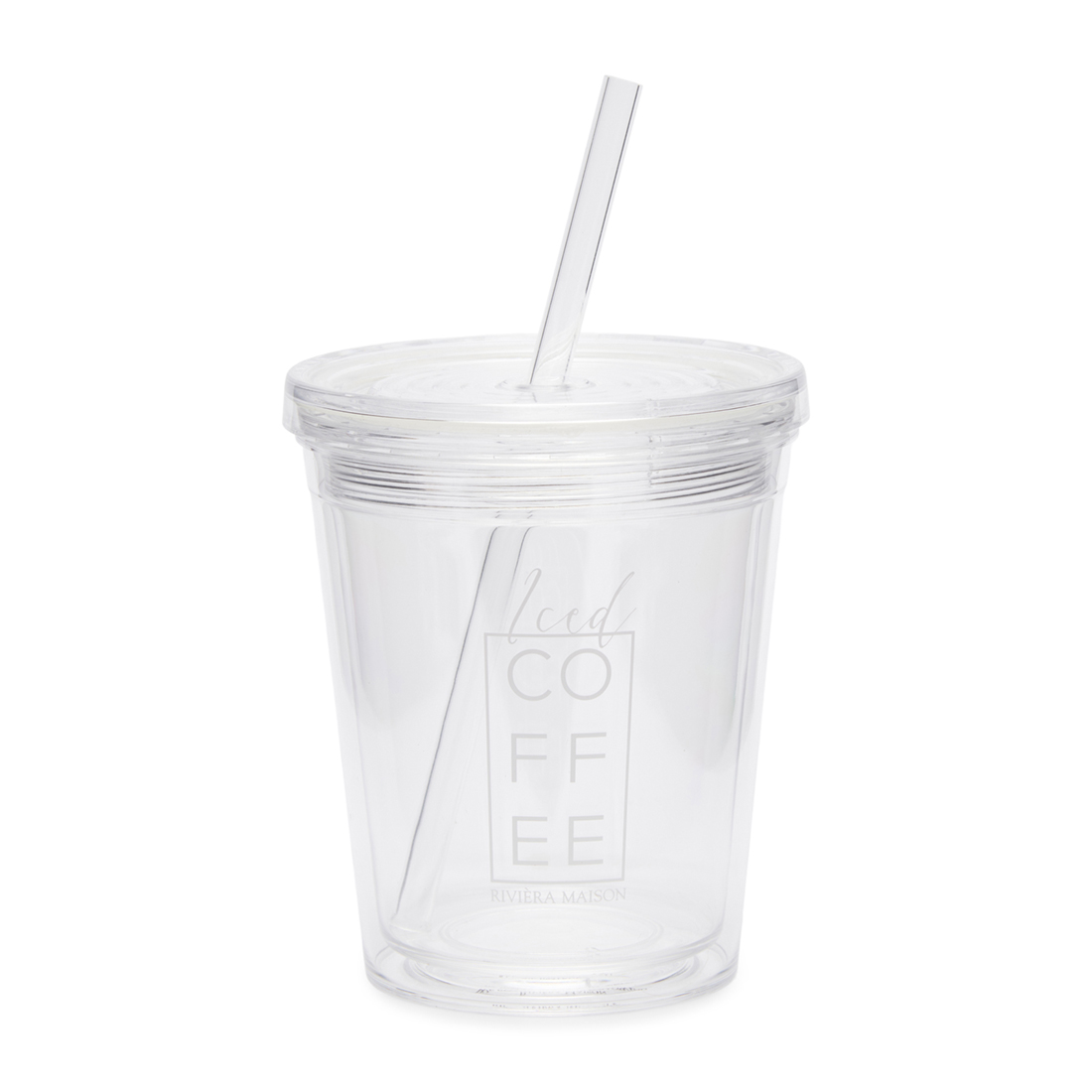 Riviera Maison Ice Cold Coffee To Go Cup & Straw - Ms - 10.0x10.0x18.5 cm