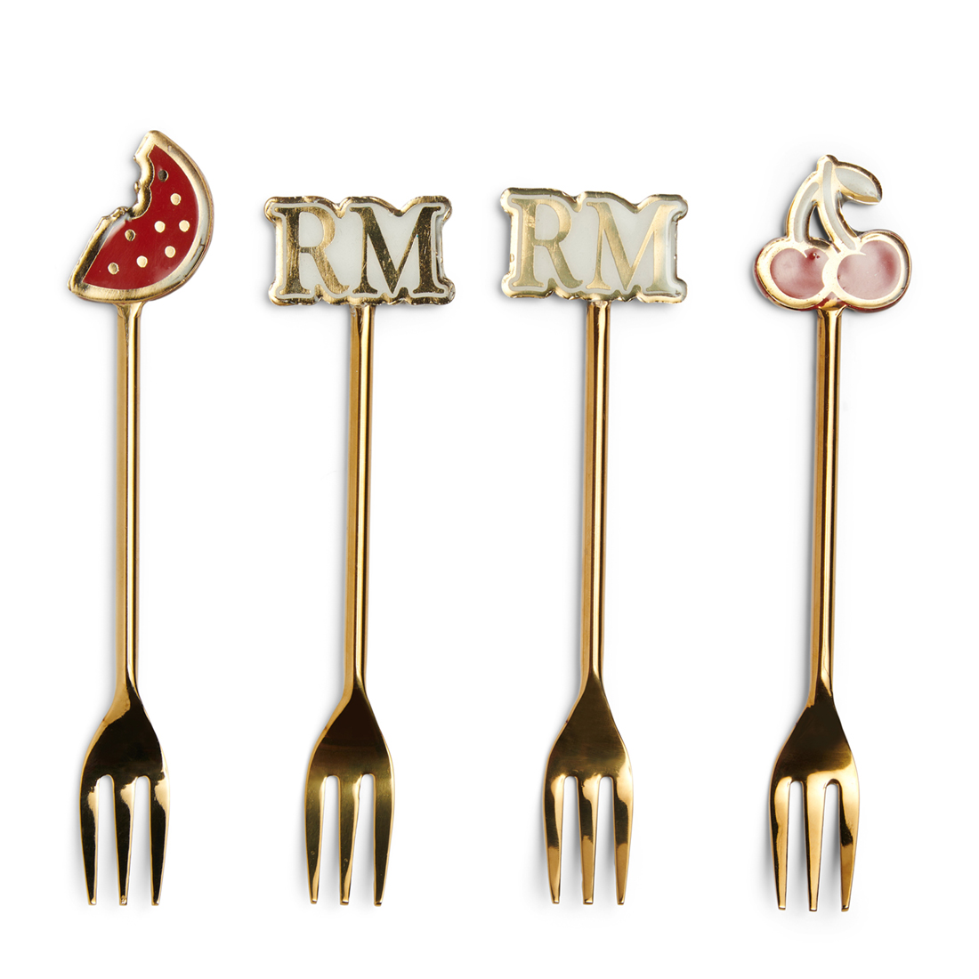 Riviera Maison RM Summer Small Forks 4 pieces - Roestvrij Staal - 15.5x4.0x1.0 cm