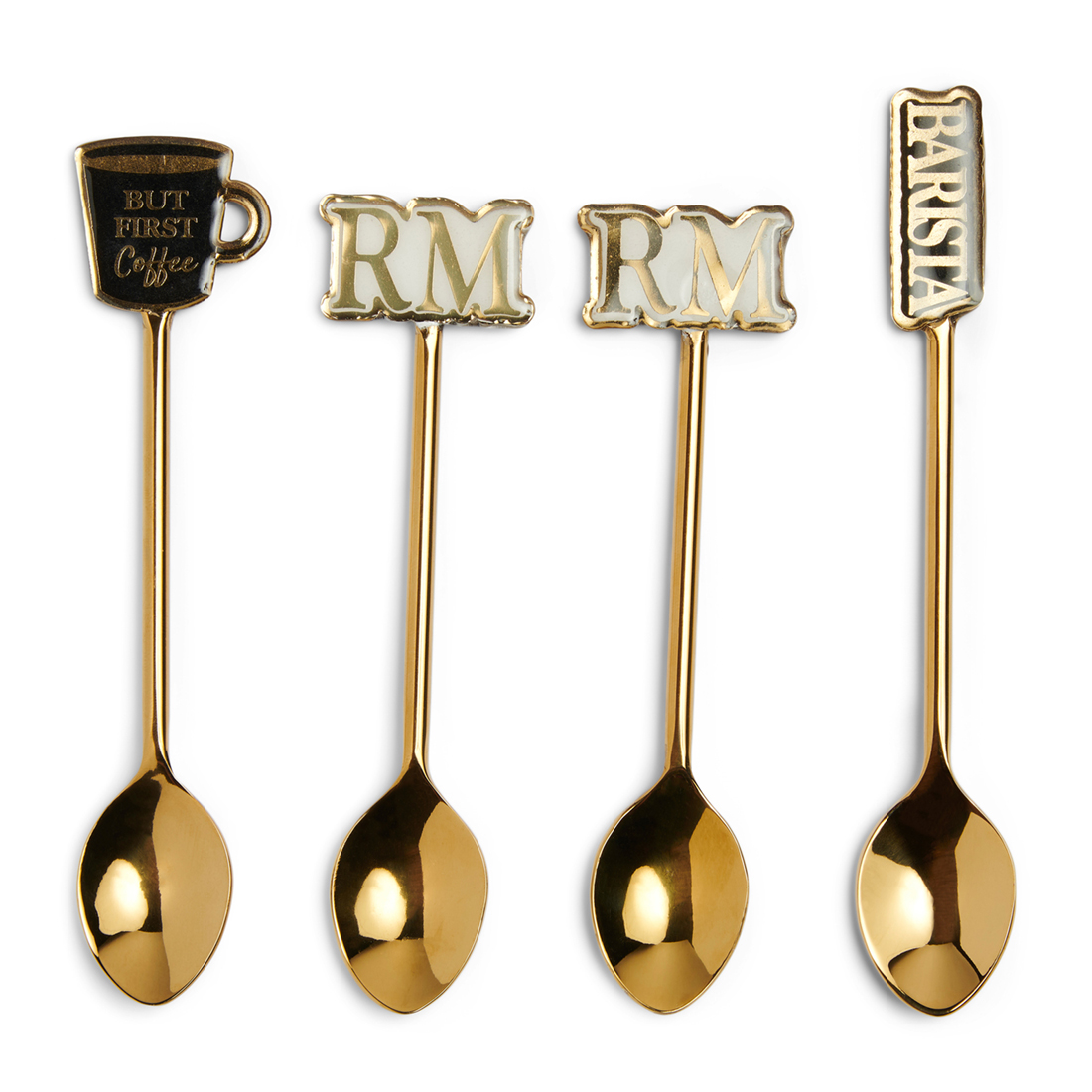 Riviera Maison koffielepels, Theelepels Goud, set van 4 - Coffee & Tea Barista Spoons - Goud - Roestvrij Staal