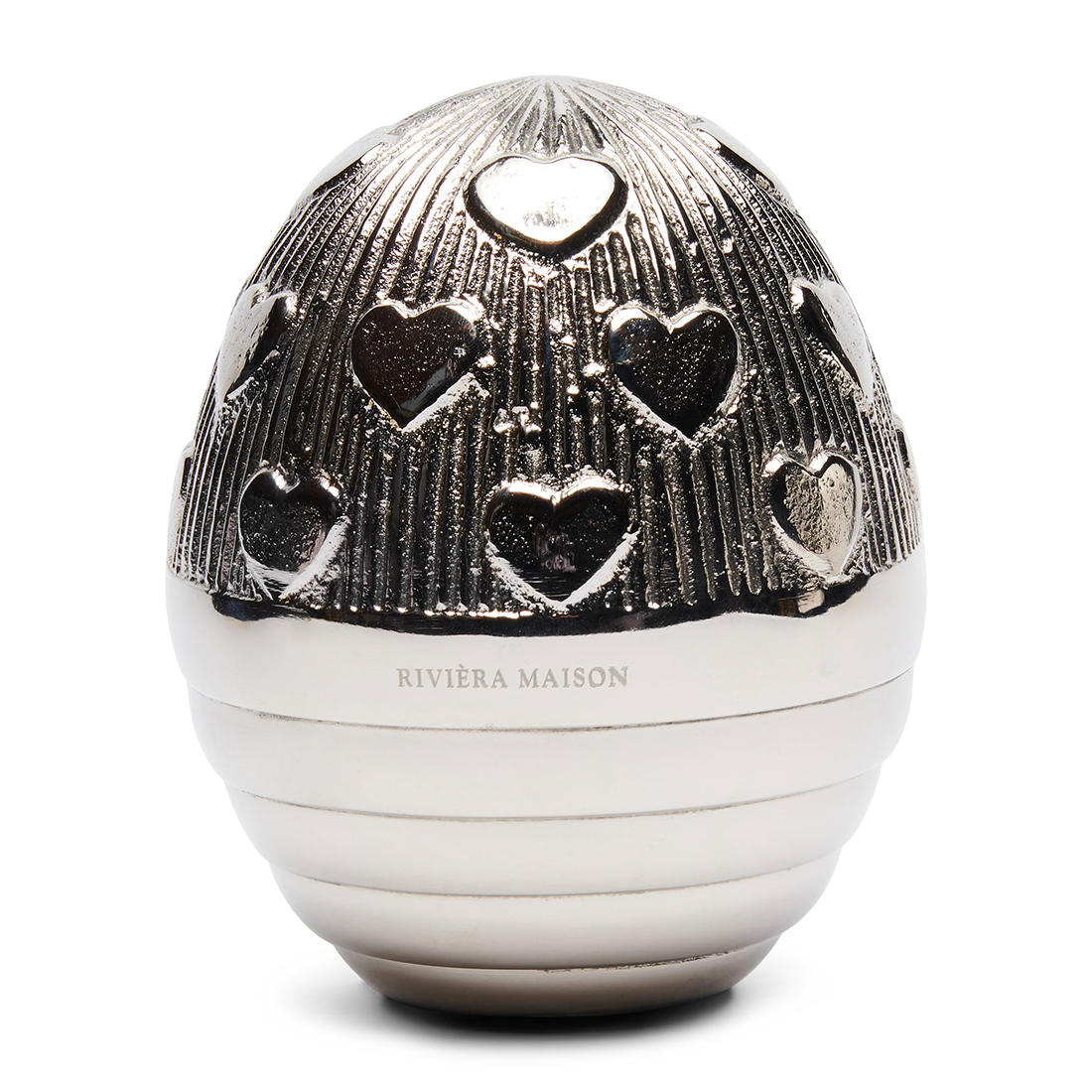Riviera Maison Paasdecoratie, paasei hartjes versiering - RM Easter Egg Hearts - Zilver/ glans - Aluminium