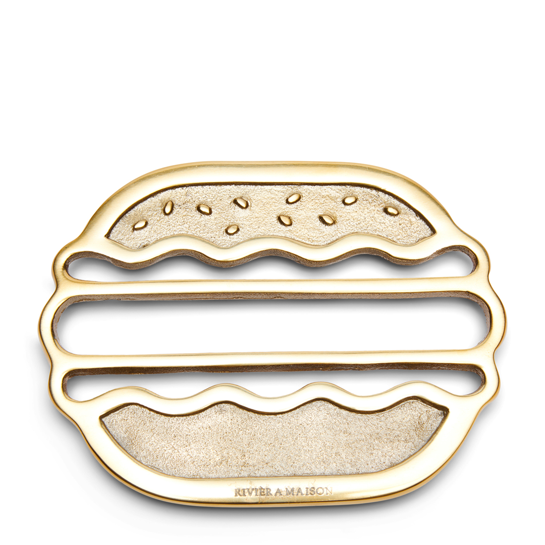 Riviera Maison onderzetter voor pannen, Hamburger - Classic Burger Trivet - Goud - Aluminium - 1 stuk