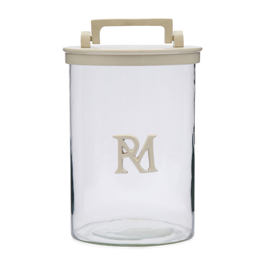 Riviera Maison RM Monogram Storage Jar flax - Aluminium, Glas - Flax