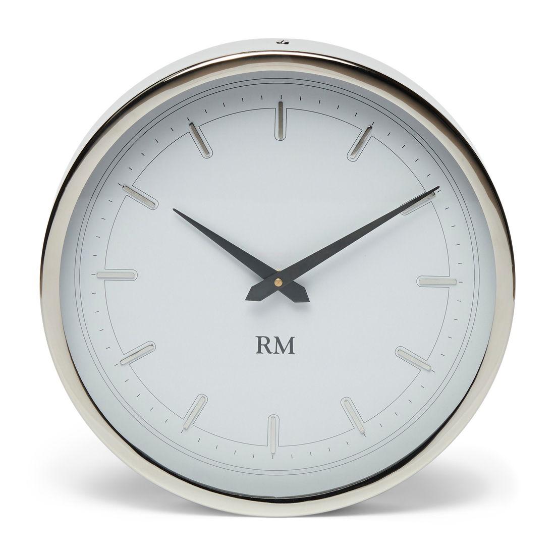 Riviera Maison Wandklok, Keukenklok Rond, zonder cijfers - RM Yara Clock - Zilver - Hout, Glas, MDF