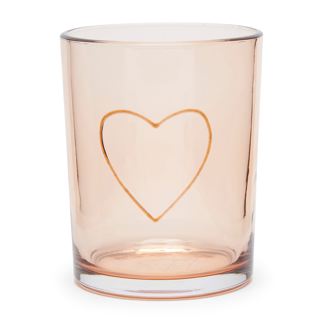 Riviera Maison RM Wire Heart Votive pink - Glas - 10.0x10.0x11.5 cm
