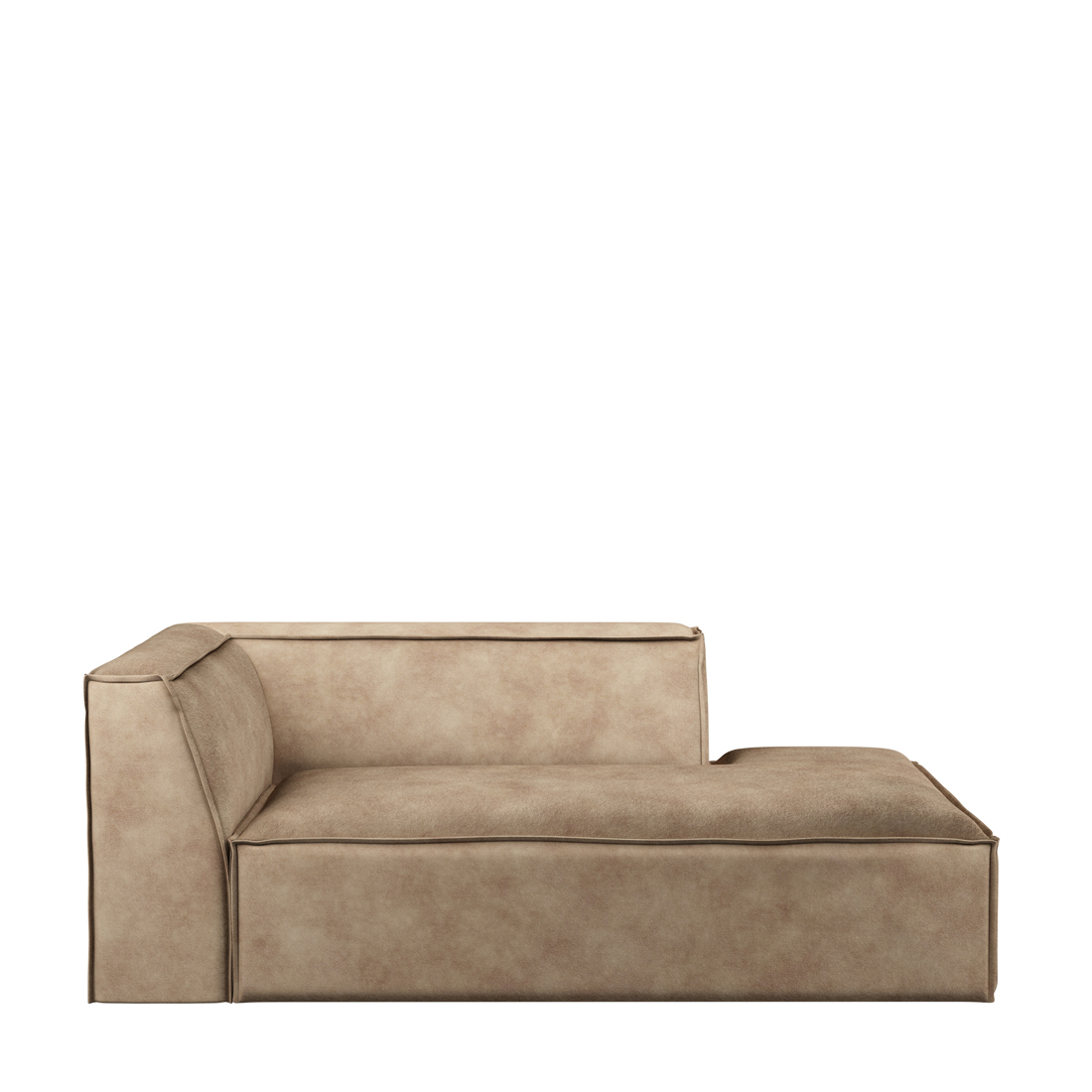 The Jagger Chaise Longue Right, velvet, golden beige