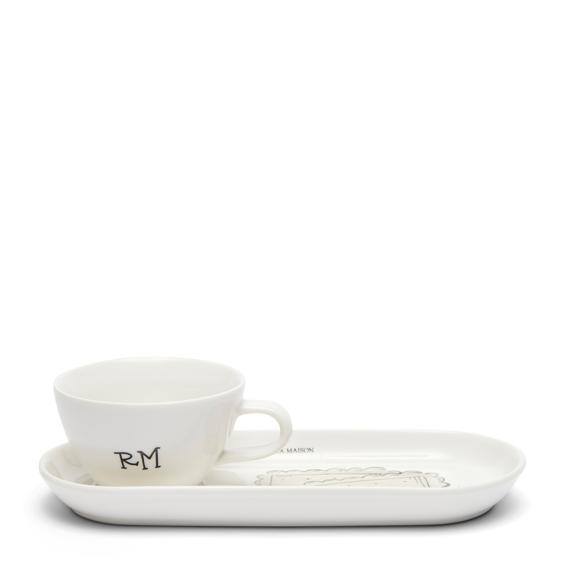 Riviera Maison Coffee Cookie Cup & Saucer - Porselein - 25.0x10.0x10 cm