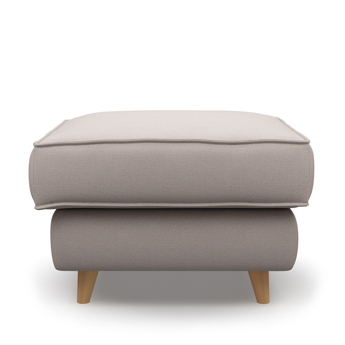 Rivièra Maison - Kendall Footstool 70x70, celtic weave, pebbles stone - Kleur: Kiezelstenen