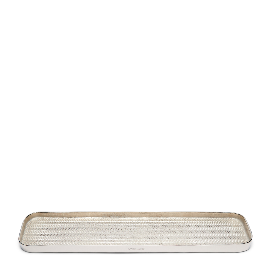 Riviera Maison Dienblad rechthoek, serveerblad Decoratie - RM The York Serving Tray - Zilver - Aluminium 60x15 CM