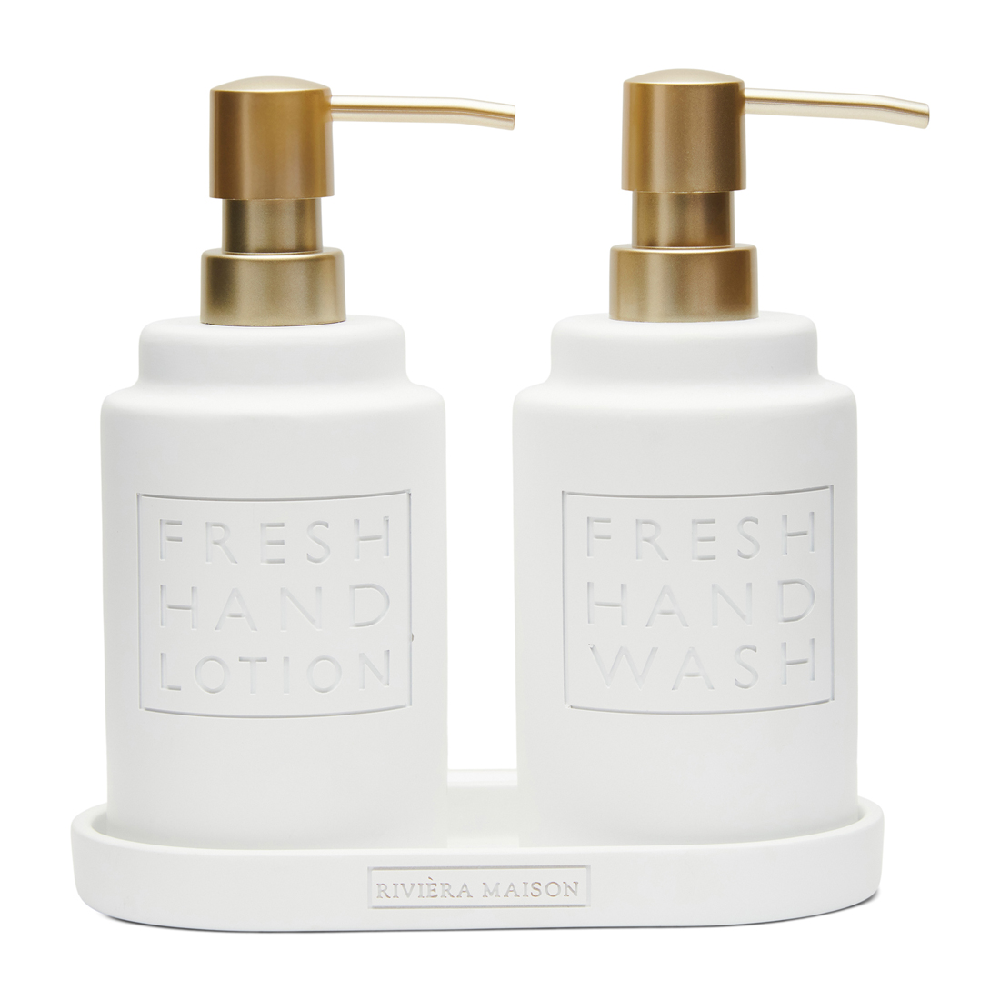 Riviera Maison Fresh Soap & Lotion Dispenser Set - Polyresin - 19.0x9.5x18.5 cm