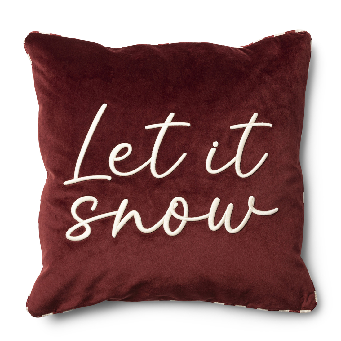 Riviera Maison kussenhoes, Kussensloop, Sierkussen, kerst - Let It Snow Pillow Cover 50x50 - rood