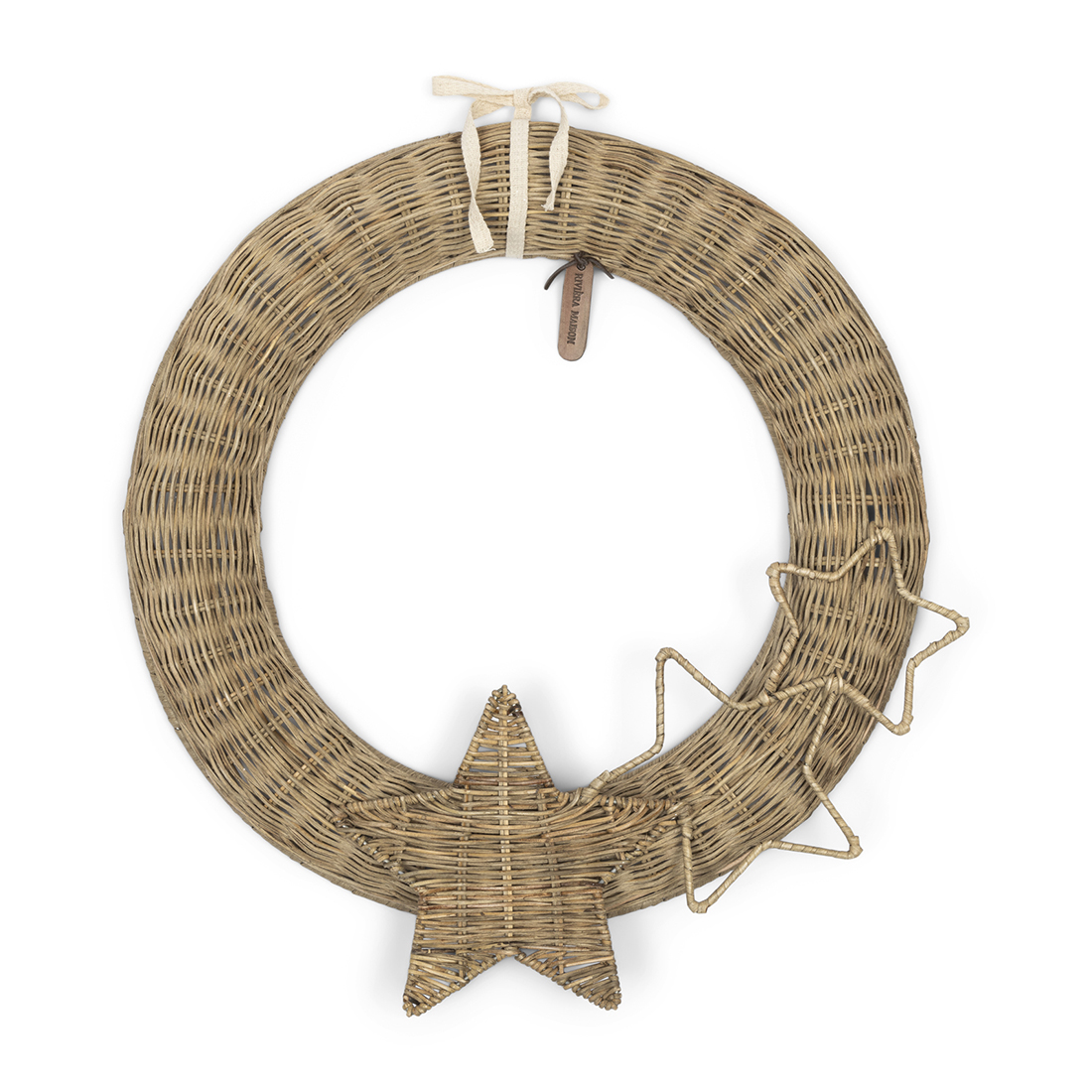 Kerstkrans Rustic Rattan Falling Star