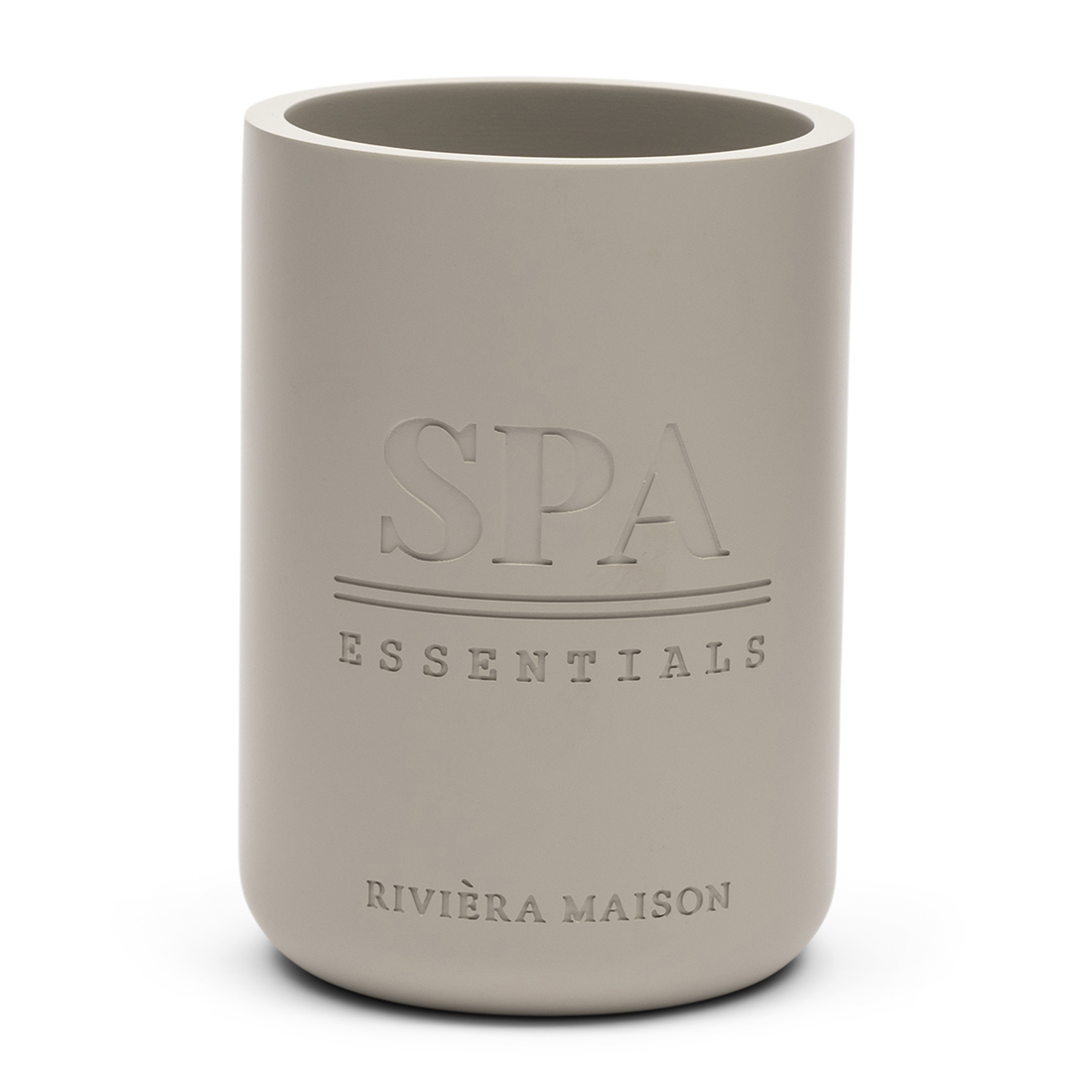 Riviera Maison Tandenborstelhouder mat beige vrijstaand - RM Spa Essential Beker badkamer kunststeen