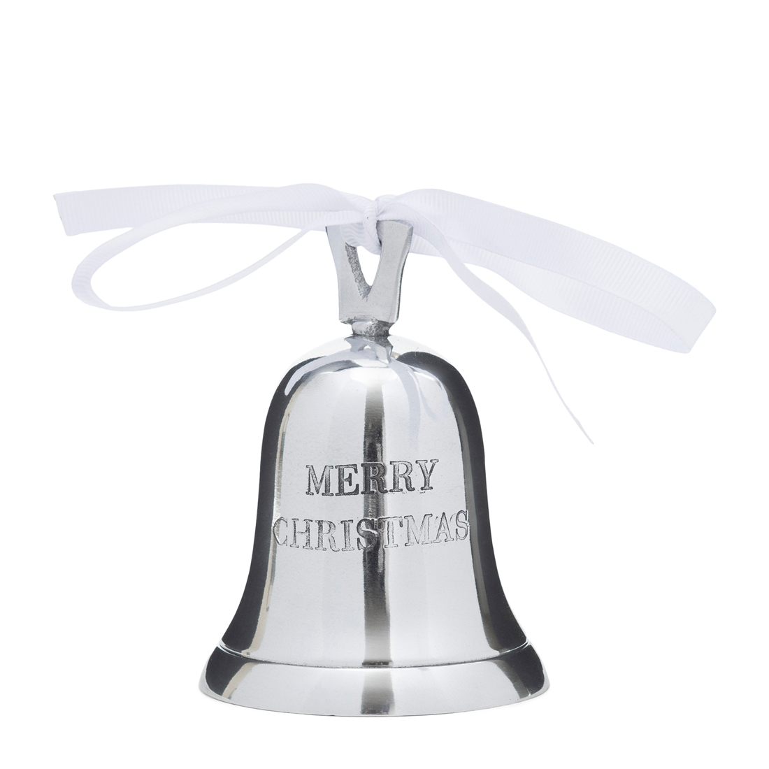 Ornament Merry Christmas Bell, Zilver