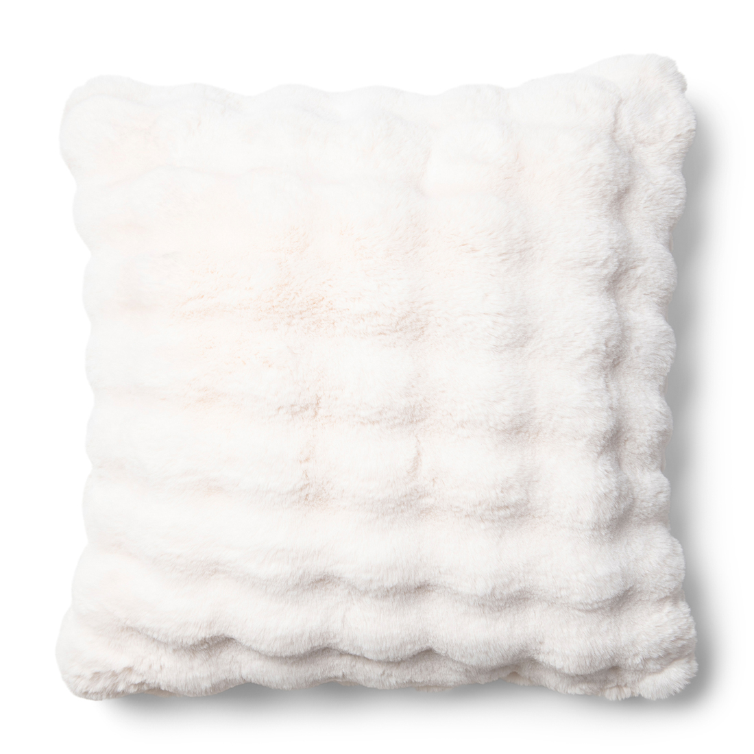 Riviera Maison Meaux Faux Fur Pillow Cover 60x60 - Polyester - Wit