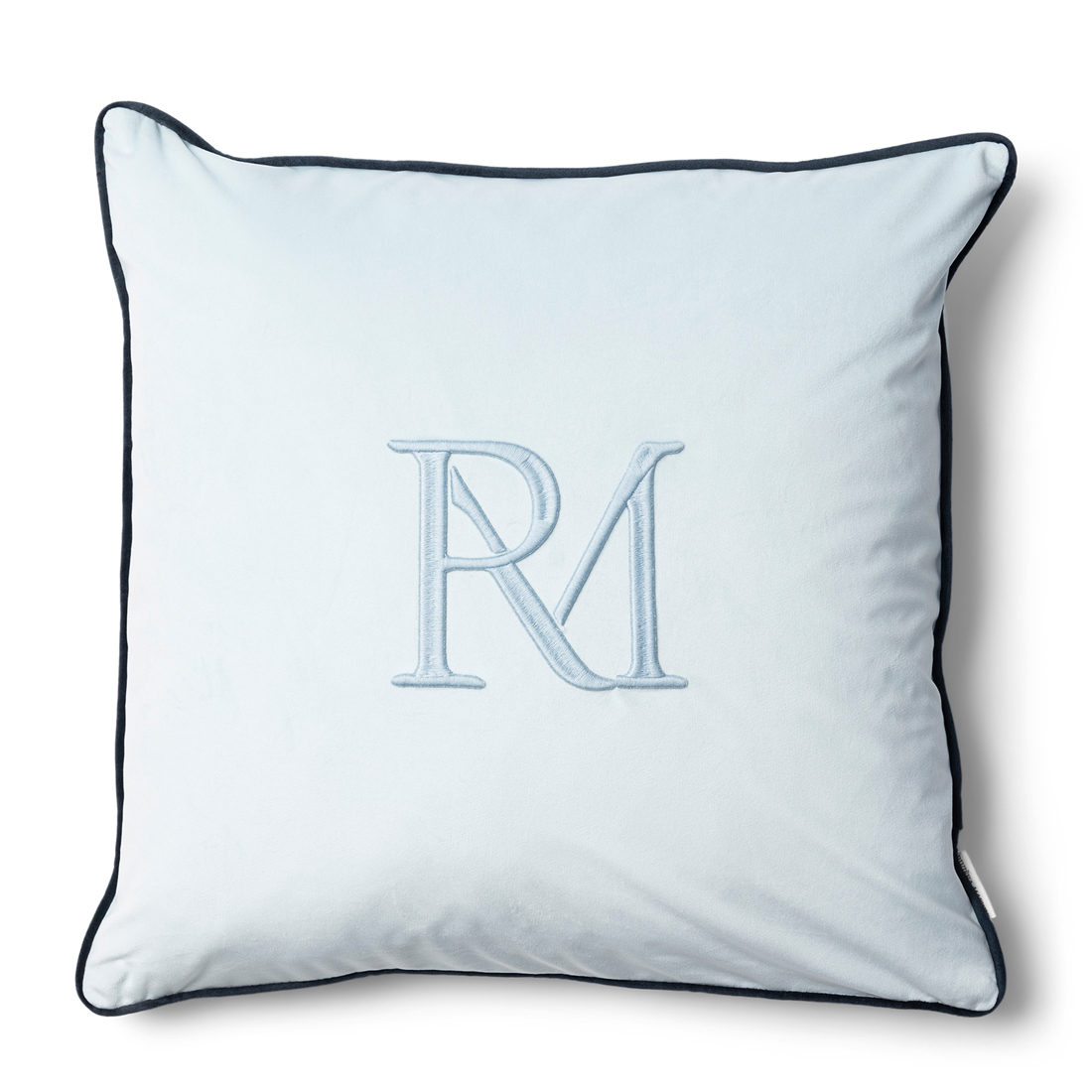 Riviera Maison RM Monogram Milo Pillow Cover 50x50 - Polyester - Blauw