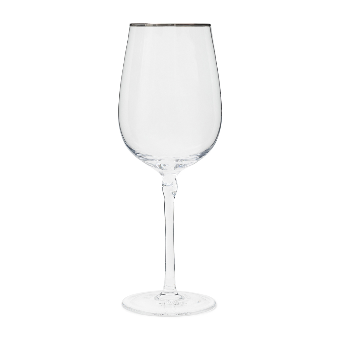 Rivièra Maison - Wijnglas - Valloire - Witte Wijn - met Halve Draai en Zilveren Rand - Glas