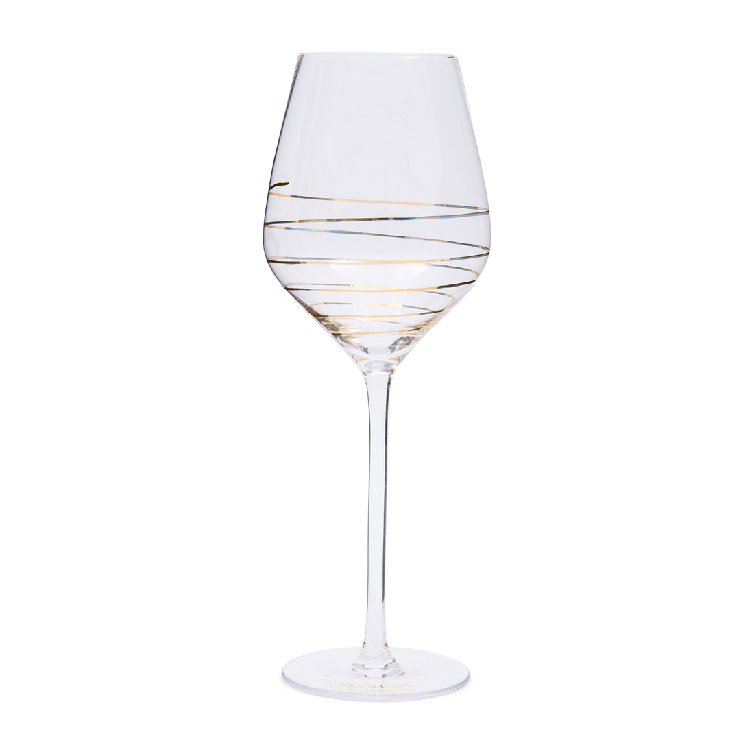 Riviera Maison Elegant Swirl Wine Glass - Glas - Transparant - 9.0x9.0x24.0 cm