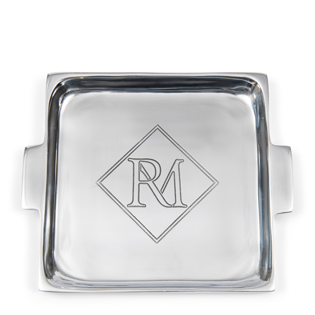 Riviera Maison RM Monogram Mini Tray 21x18 - Aluminium - Zilver